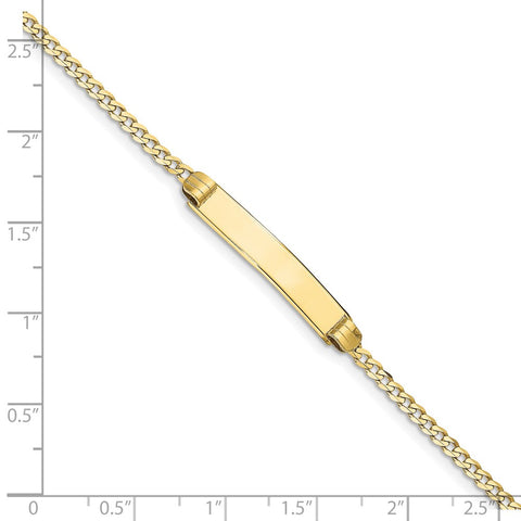 10k Flat Curb Link ID Bracelet-WBC-10CUR75ID-7