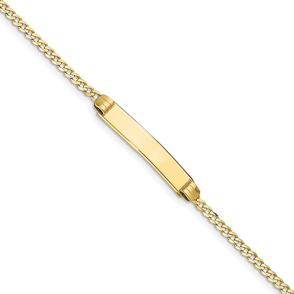 10k Flat Curb Link ID Bracelet-WBC-10CUR75ID-7