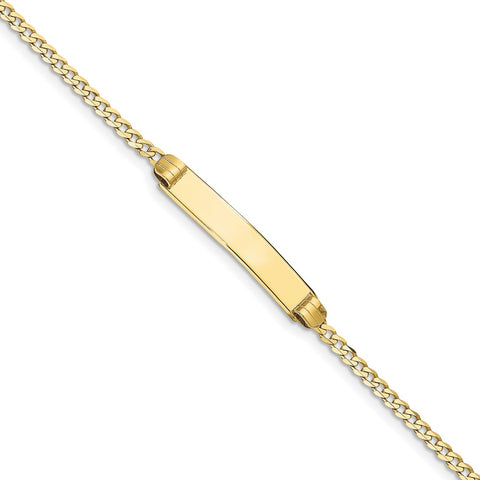 10k Flat Curb Link ID Bracelet-WBC-10CUR75ID-7