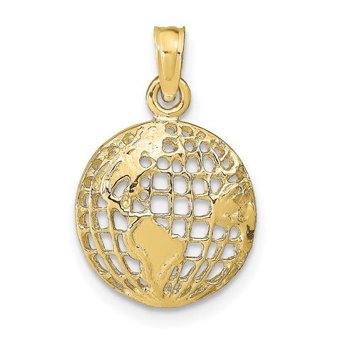 10k Polished Globe Pendant-WBC-10D1208