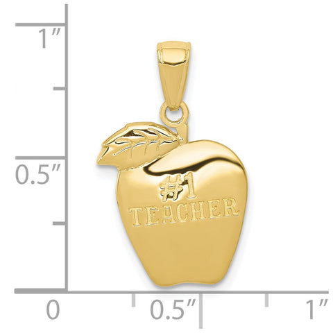 10k #1 Teacher Apple Pendant-WBC-10D1247
