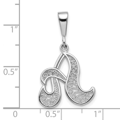 10KW Filigree Initial A Pendant-WBC-10D1281A