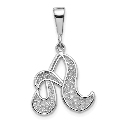 10KW Filigree Initial A Pendant-WBC-10D1281A