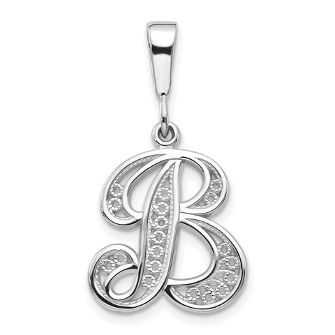 10KW Filigree Initial B Pendant-WBC-10D1281B