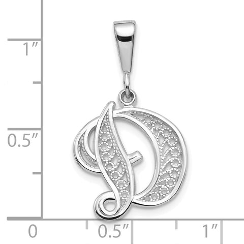 10KW Filigree Initial D Pendant-WBC-10D1281D