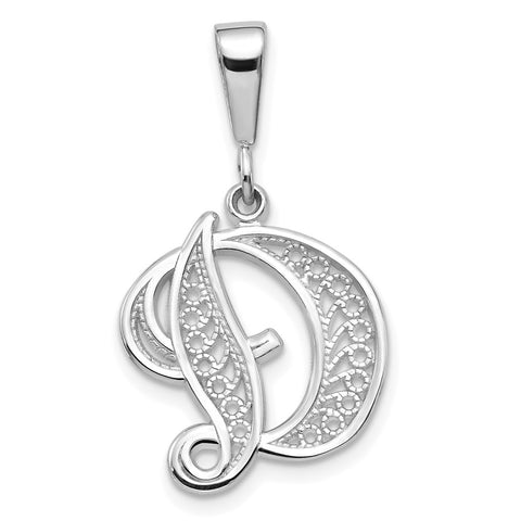 10KW Filigree Initial D Pendant-WBC-10D1281D