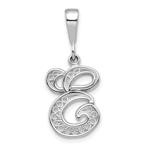 10KW Filigree Initial E Pendant-WBC-10D1281E