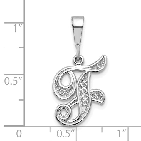 10KW Filigree Initial F Pendant-WBC-10D1281F