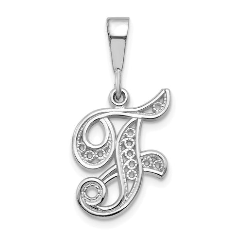 10KW Filigree Initial F Pendant-WBC-10D1281F