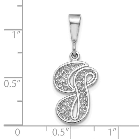 10KW Filigree Initial G Pendant-WBC-10D1281G