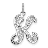 10KW Filigree Initial K Pendant-WBC-10D1281K