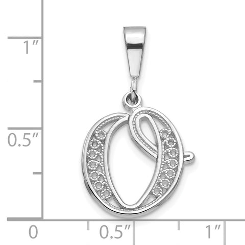 10KW Filigree Initial O Pendant-WBC-10D1281O