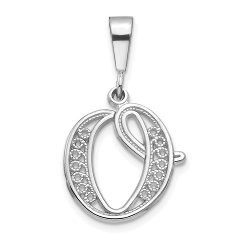 10KW Filigree Initial O Pendant-WBC-10D1281O