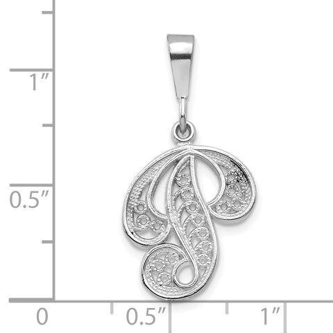 10KW Filigree Initial P Pendant-WBC-10D1281P