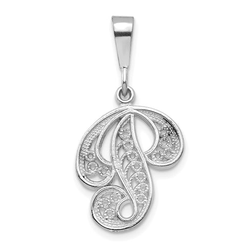 10KW Filigree Initial P Pendant-WBC-10D1281P
