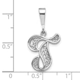 10KW Filigree Initial T Pendant-WBC-10D1281T