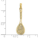 10K Solid Polished 3-D Tennis Racquet Charm-WBC-10D1440