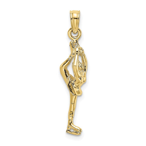 10K Solid Polished 3-D Figure Skater Charm-WBC-10D1446