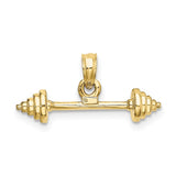 10K Solid Polished 3-D Dumbbell Charm-WBC-10D1455