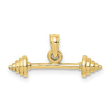 10K Solid Polished 3-D Dumbbell Charm-WBC-10D1455