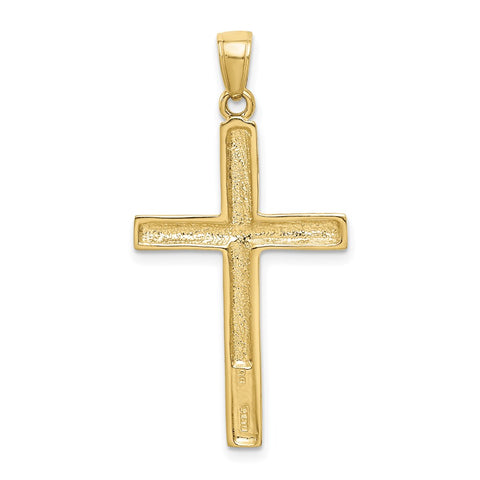 10K Polished Cross Pendant-WBC-10D1606