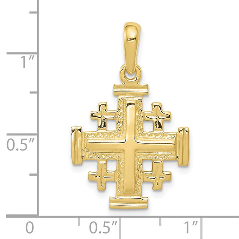 10k Jerusalem Cross Pendant-WBC-10D1656