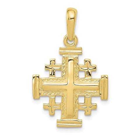 10k Jerusalem Cross Pendant-WBC-10D1656