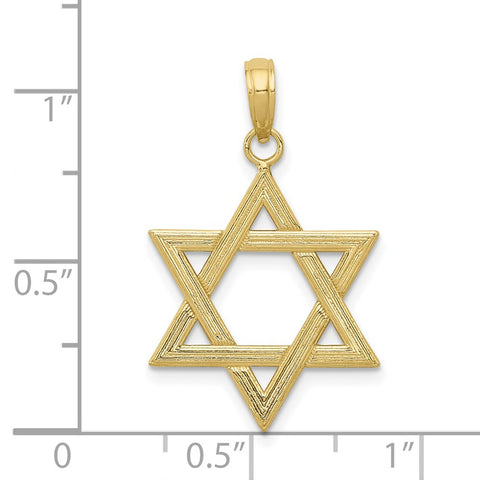 10K Polished Star of David Pendant-WBC-10D1696