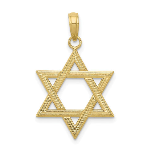 10K Polished Star of David Pendant-WBC-10D1696