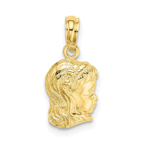 10k Girl Head Charm-WBC-10D1717