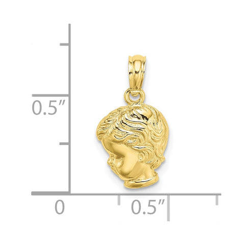 10k Boy Head Charm-WBC-10D1718