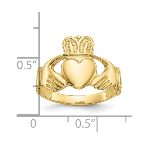 10k Polished Ladie's Claddagh Ring-WBC-10D1864