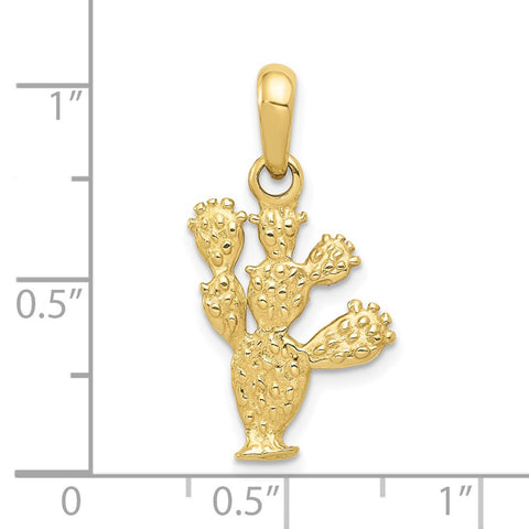 10k 3-D Cactus Pendant-WBC-10D2925