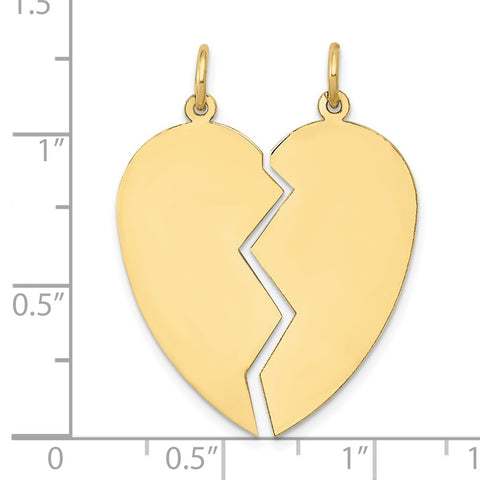 10K 2 piece Heart Charm-WBC-10D328