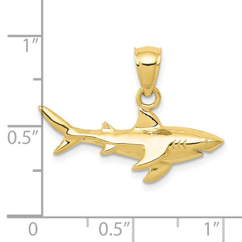 10K Shark Pendant-WBC-10D3413