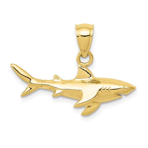 10K Shark Pendant-WBC-10D3413
