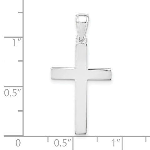 10k White Gold Cross Pendant-WBC-10D3495W