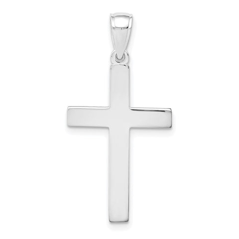 10k White Gold Cross Pendant-WBC-10D3495W