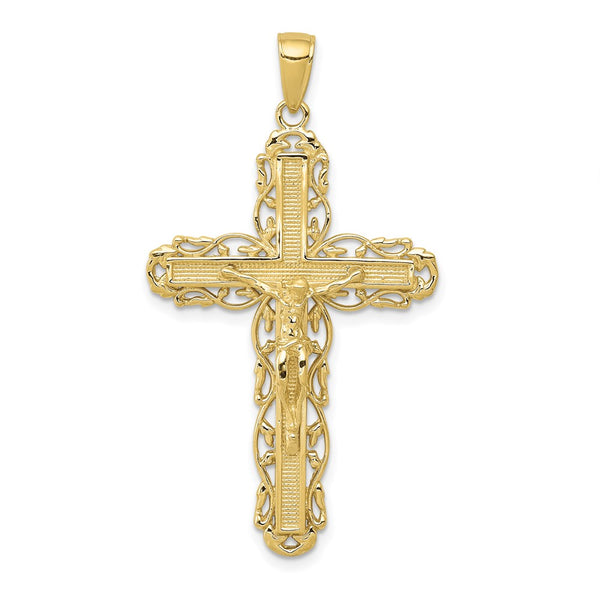10k Crucifix Pendant-WBC-10D3648