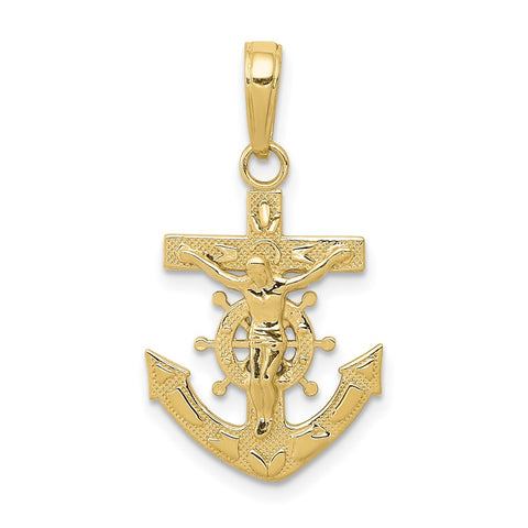 10k Mariners Crucifix Pendant-WBC-10D3698