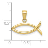 10K Ichthus Fish Pendant-WBC-10D3742