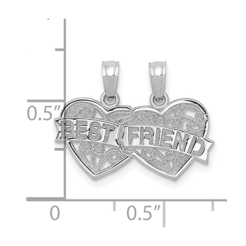 10K White Gold BEST FRIEND 2 Piece Break-A-Part Charm-WBC-10D3891W