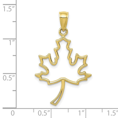 10k Maple Leaf Pendant-WBC-10D4375