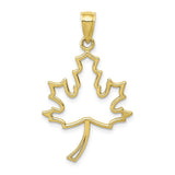 10k Maple Leaf Pendant-WBC-10D4375