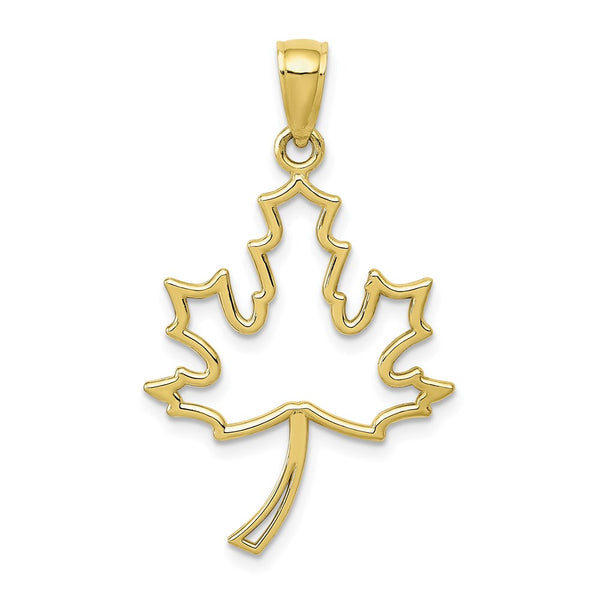 10k Maple Leaf Pendant-WBC-10D4375