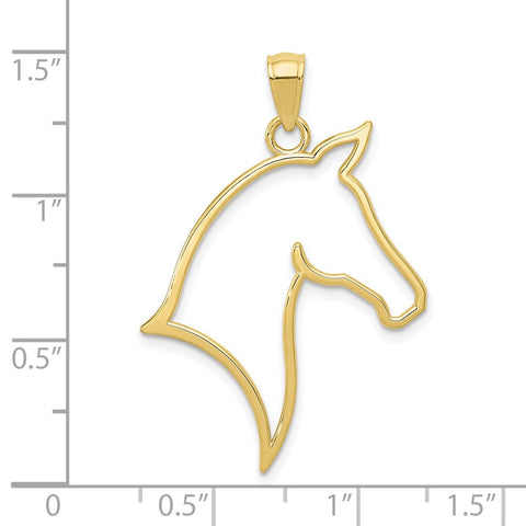 10k Horse Head Pendant-WBC-10D4384