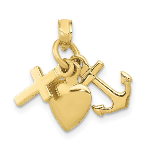 10K Faith, Hope and Charity Charm-WBC-10D988