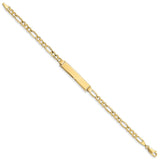 10k Semi-solid Figaro Link ID Bracelet-WBC-10DCID108-7