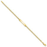 10k Semi-solid Curb Link ID Bracelet-WBC-10DCID132-5.5