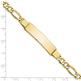 10k Semi-solid Figaro Link ID Bracelet-WBC-10DCID136-8